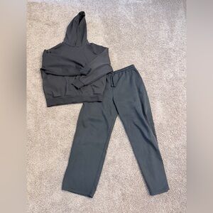 ZARA Charcoal Hoodie & Jogger Set | Cozy Fall Loungewear | Size M & L